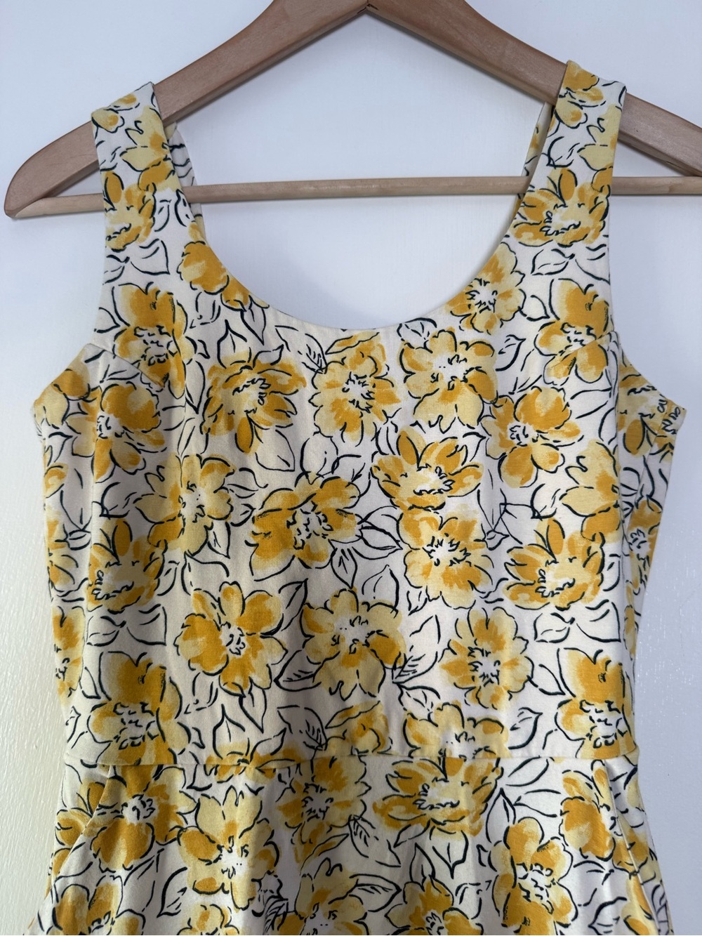 Pact Reverie Jolene Yellow Floral Tie Back Dress Cottagecore Coquette Vacation - Picture 4 of 11